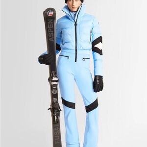 Fusalp Light Blue and Black Ski Jacket - Clarisse Suit.   Brand new with tags